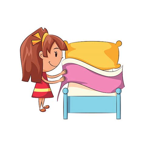 Child Making Bed Illustrations Royalty Free Vector Graphics And Clip Art