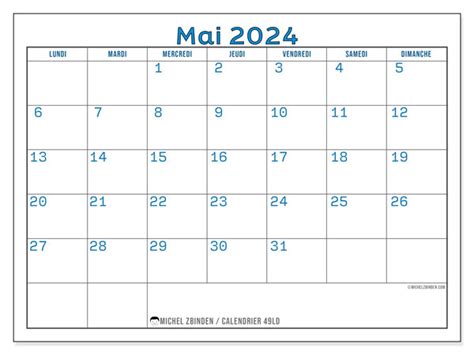 Calendrier Mai 2024 49ld Michel Zbinden Fr