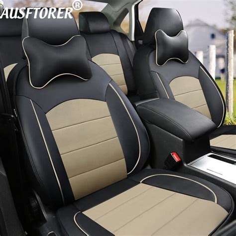 autodecorun perforated leather seat covers for toyota fortuner 2013 2014 2015 2018 seat cushion