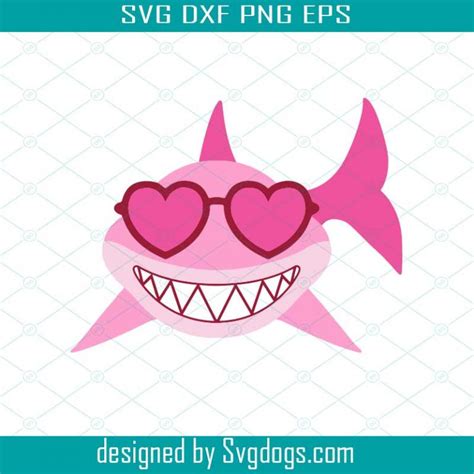 Baby Shark Svg, Shark valentine Svg,Baby Shark girl, Shark Sunglasses