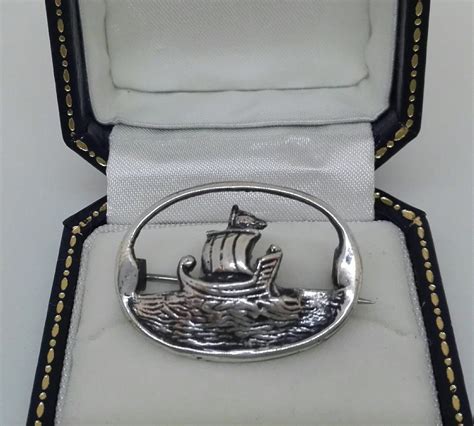 Beautiful Victorian Silver Brooch Sailing Boat Viking Ship Etsy