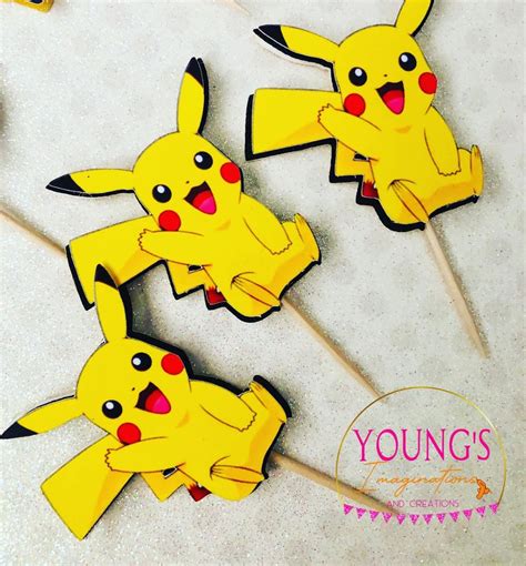 Pikachu Is The Cutest On This Cupcake Topper Pokemon Cupcakes Toppers