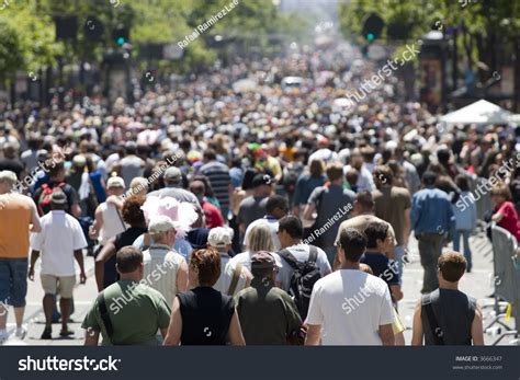 Crowd People Walking On Street Shallow Stock Photo 3666347 - Shutterstock