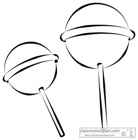 Food Black And White Outline Clipart Roundlollipopoutline