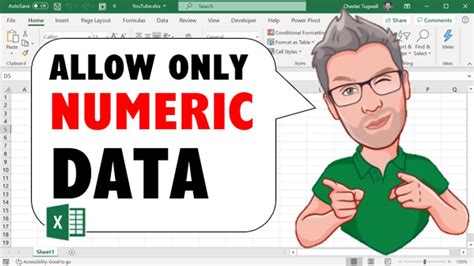 Excel Allow Only Numeric Values In A Cell Youtube