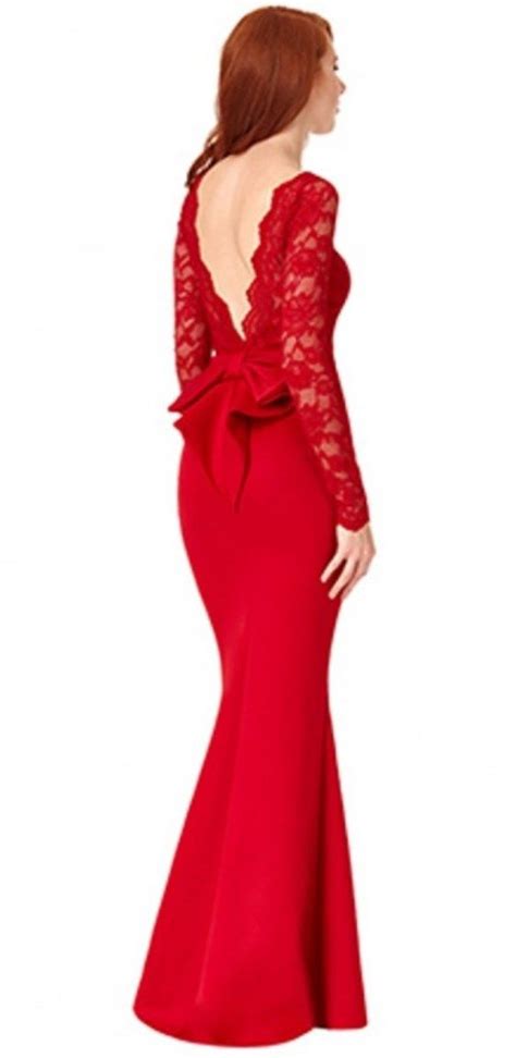 Vestido De Fiesta De Manga Larga Y Encaje En Rojo Precio 80 € Dresses Red Bridesmaid