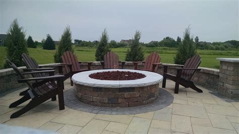 Rockwood Custom Gas Fire Pit Ring With Silver Creek Caps Backyard