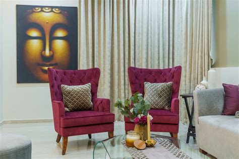 Subtle Toned Modern Themed Spacious Living Room Design Livspace