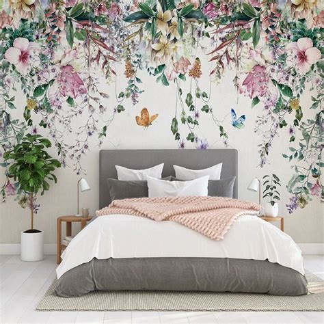 Custom Wallpaper Mural Watercolor Flower Nordic Pastoral Bvm Home