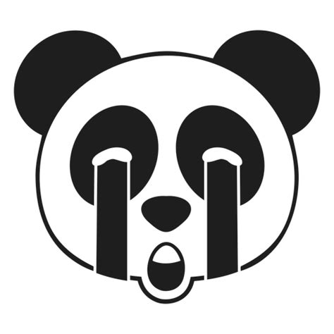 Panda Sad Head Muzzle Stroke PNG SVG Design For T Shirts