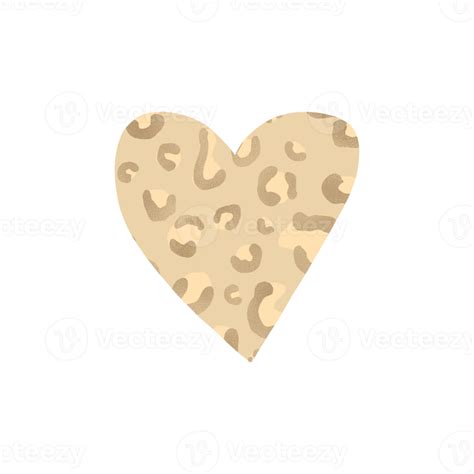 Gold Leopard Print Heart 14968410 Png