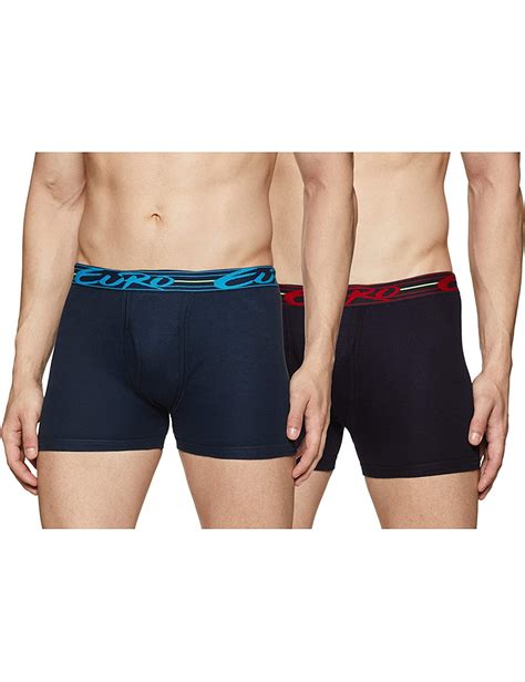 Buy Euro Mens Solid Trunks Pack Of 2 At