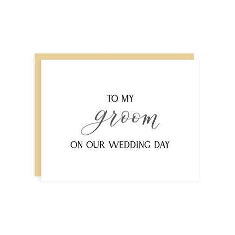 To My Groom On Our Wedding Day Card Groom Wedding Card Etsy
