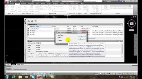 Autocad Ii 31 26 Using The Insert And Bind Options Youtube