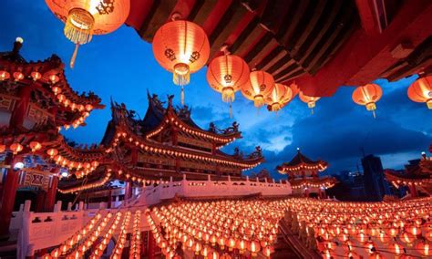 Red Lanterns Set For Chinese Lunar New Year In Kuala Lumpur Malaysia