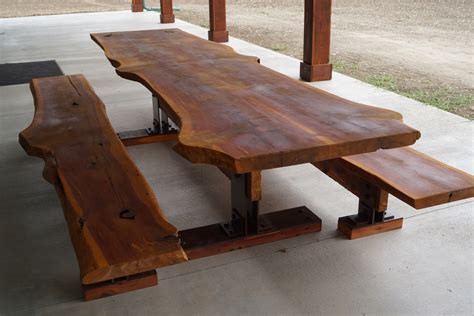 I'm looking for style suggestions for a buffet/sideboard for storage as well. Live Edge Cedar Picnic Table | rezit designs