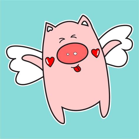 Angel Pig Animated Stickers By Cao Tran
