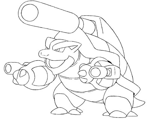 Pokemon Blastoise Coloring Pages Sketch Coloring Page