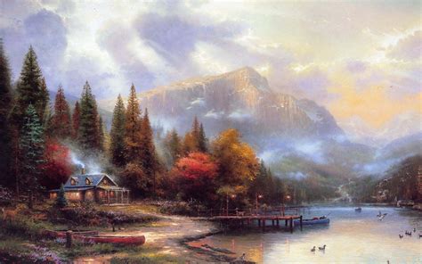 Paintings Landscapes Houses Artwork Wallpapers Hd Desktop And