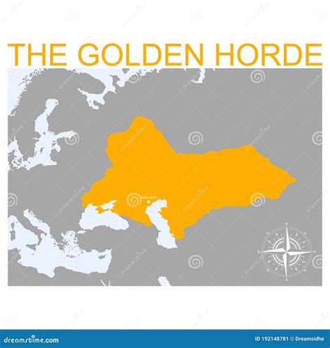Vector Map Of The Golden Horde Stock Vector Illustration Of Eurasia