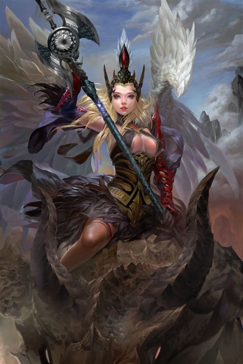 Female Game Character Digital Wallpaper Fantasy Art Dragon Hd Wallpaper Wallpaper Flare