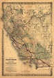 California Map, 1876 old map of California, California Map Print ...