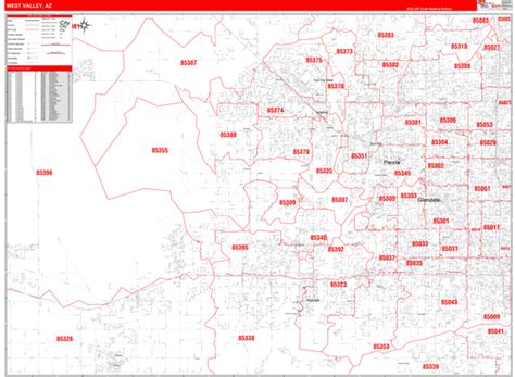 West Valley Metro Area Az Zip Code Maps Red Line