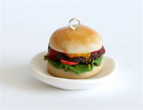 Miniature Hamburger Charm Made Out Of Polymer Clay On Luulla