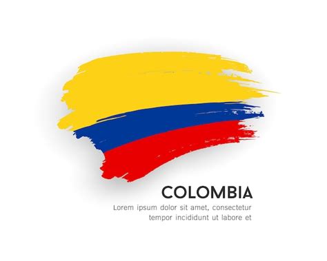 Premium Vector Flag Of Colombia Vector Brush Stroke Design Isolated