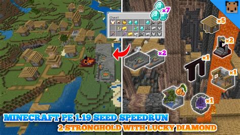 Minecraft Pe 119 Seed Village And 2 Stronghold With Lucky Diamond