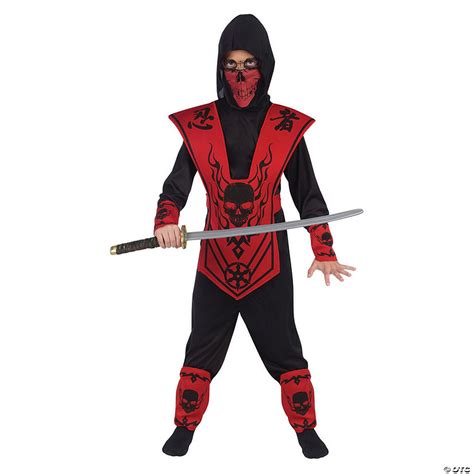 Boys Red Ninja Halloween Costume Medium Oriental Trading