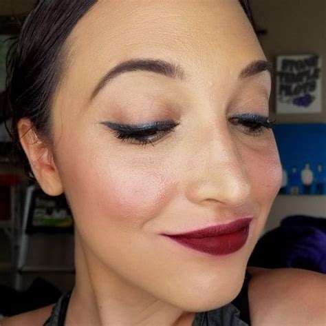 Bold Winged Eyeliner Makeup Look With Shimmery Gunmetal Liner Bold Red