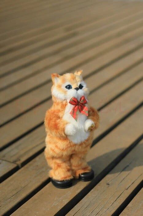 New Simulation Cat Toy Electric Yellow Cat Toy Singing And Dancing Cat Doll T About 30cm 0539