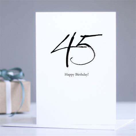 45th Birthday Card 45 Happy Birthday By Gabrielle Izen Design