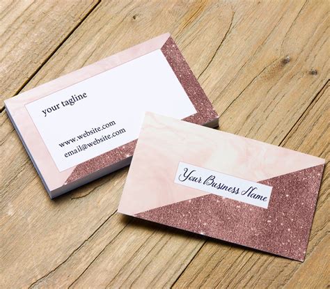 Rose Gold Business Card Template Custom Business Cards Digital