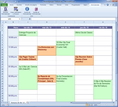 Como Hacer Un Calendario Semanal En Excel