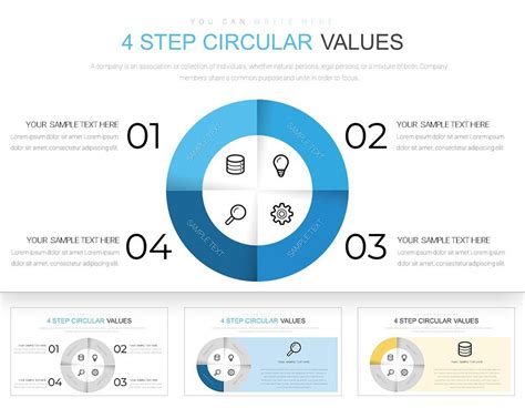 4 Step Circular Powerpoint Charts