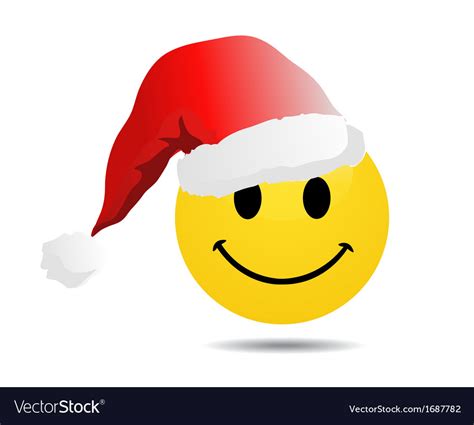 Smiley Face With Santa Hat Royalty Free Vector Image