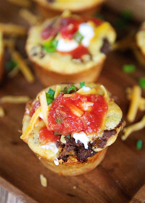 I usually brown some meat while my bean, salsa, etc. Taco Cornbread Muffins | Plain Chicken®