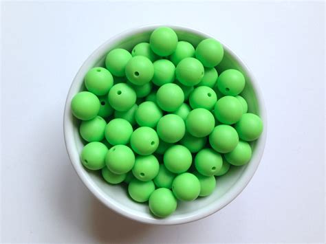 15mm Key Lime Green Silicone Beads Usa Silicone Bead Supply