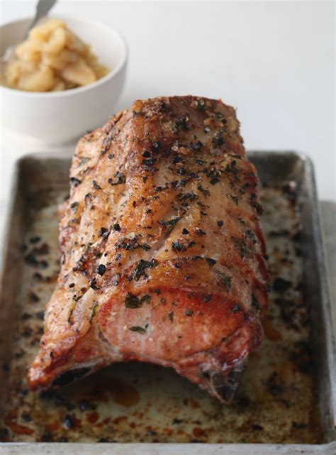 The oven temperature is reduced for the remainder of the this version uses leaner pork loin as the central meat. Curtis Stone Roast Loin of Pork and Apple Compote | Pork ...