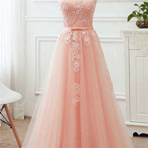 Long Prom Dresses 2018 Elegant A Line Pink Prom Dress Gown Formal Party