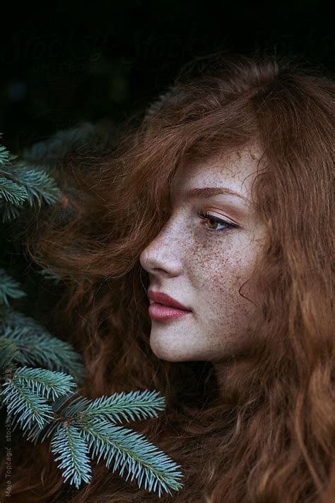 Portrait Of A Beautiful Redhead With Freckles By Stocksy Contributor Maja Topcagic