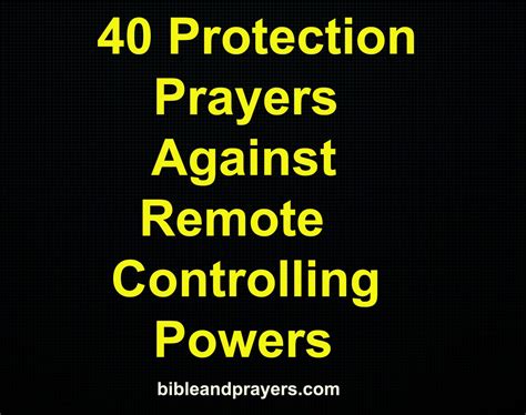Prayers Against Remote Controlling Powers
