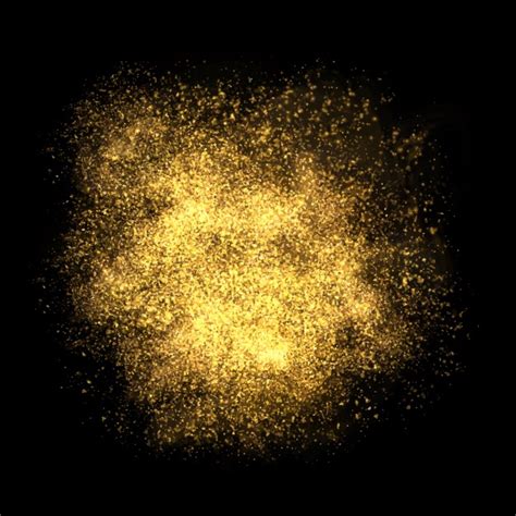 Gold Color Dust Particles Explosion Background Glowing