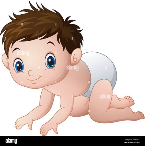 Vector Illustration Of Cute Baby Boy Crawling Stock Vector Image And Art