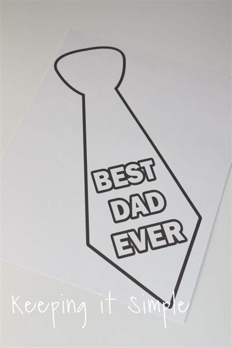 Fathers Day Tie Coloring Page Printable Keeping It Simple