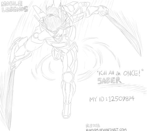 Saber Mobile Legends Sketch By Rinoism On Deviantart