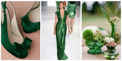 Emerald Color Scheme Green Fashion Stunning Gowns 2015 Wedding Trends