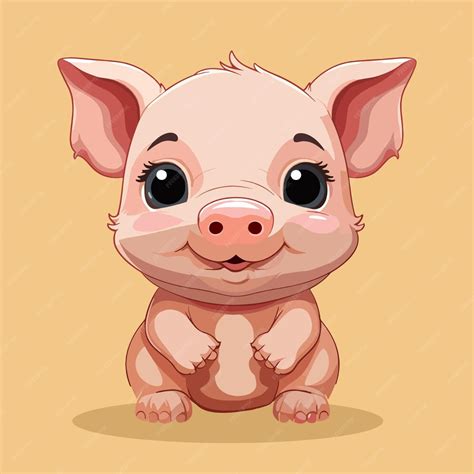 Premium Vector Cute Pink Pig